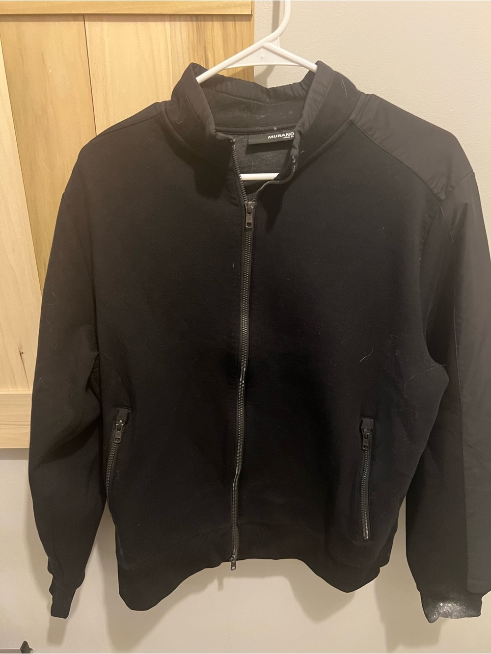 Murano Men's Black Zip-Up Sweater Jacket